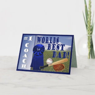 Athlètes World Meilleur Papa & Carte de Voeux Coac