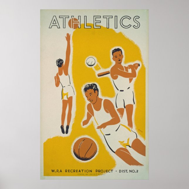 Athlétisme Poster vintage de loisirs (Devant)