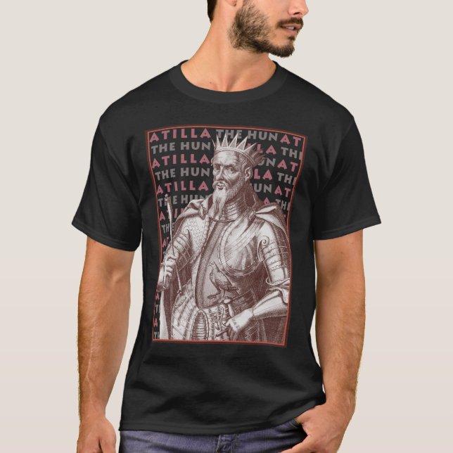 Atilla l'hun - T-shirt avec le portrait antique (Devant)