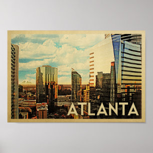Atlanta Poster Vintage Travel Poster Skyline