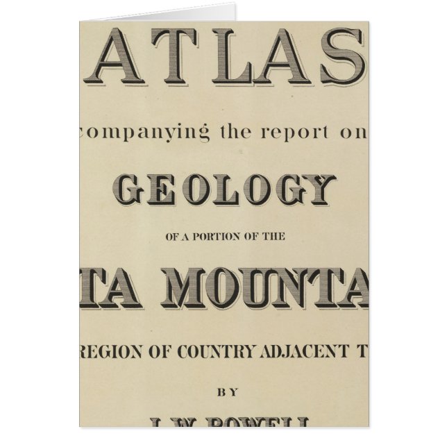 Atlas de la page de titre accompagnant le rapport (Devant)