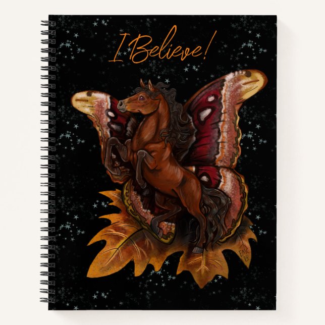 Atlas Moth Fairy Horse Sketchbook Carnet (Devant)