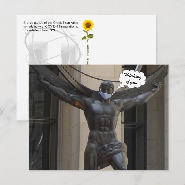 Atlas, Pensée pour toi - Carte postale H NYC (Devant / Derrière)