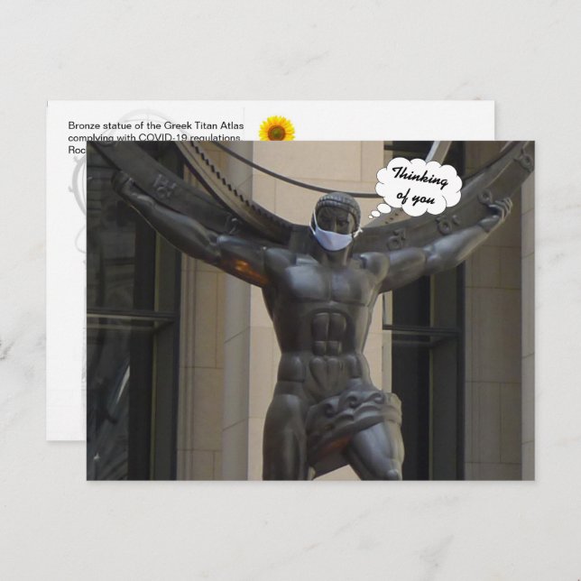 Atlas, Pensez à vous - Carte postale NYC H (Devant / Derrière)