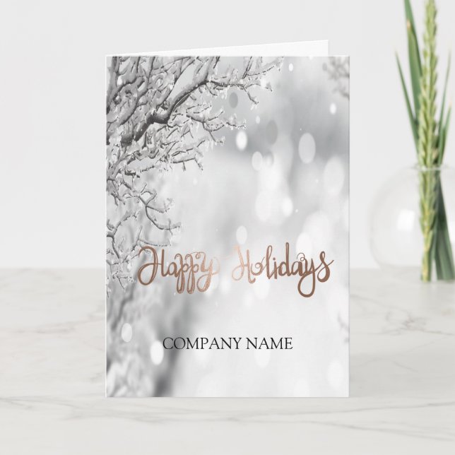 Atmosphère festive neige hivernale carte de vacanc (Devant)