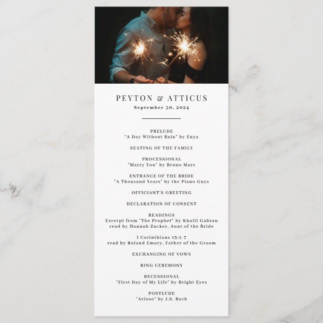 Atmosphère Programme de Mariage vertical maigre (Devant)