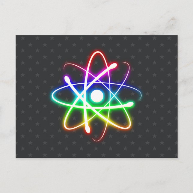 Atom lumineux coloré - Carte postale de voeux (Devant)