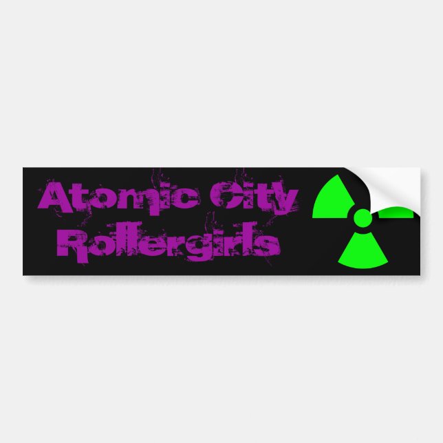 Atomic City Rollergirls Purple Bumper Sticker (Devant)