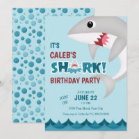Attaque amusante de requin Invitation de fête d'an