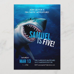 Attaque de requins Ocean Invitation Boys Anniver
