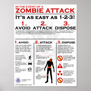 Attaque de zombi - affiche 1-2-3