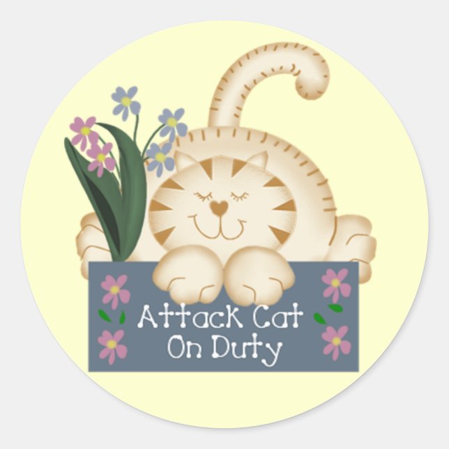 Attaquer le chat sur les autocollants de service (Devant)