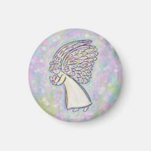 Attendez-vous à de bonnes choses Angel Art Magnets