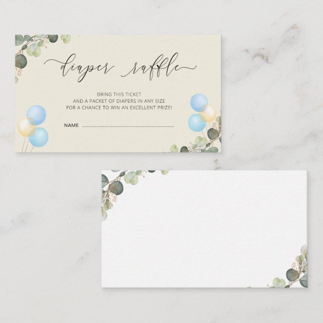 attendre cher baby shower diaper carte de tombole (Devant / Derrière)