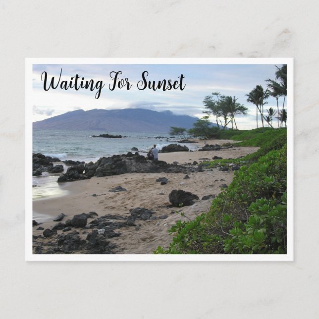 ATTENDRE MAUI SUNSET / PLAGE CARTE POSTALE (Devant)