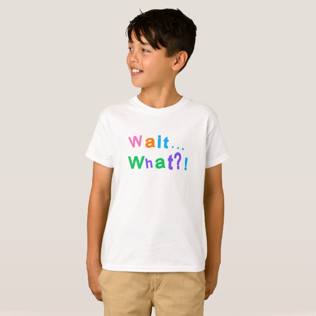 ATTENDS QUOI?! T-Shirt à typographie de bande dess (Devant entier)