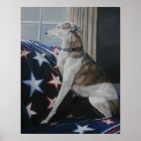 Attente d'hippet Dog Art Poster