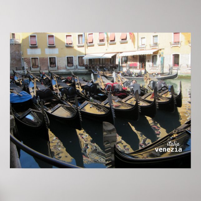 Attente d'un prix — Gandolas à Venise Poster (Devant)