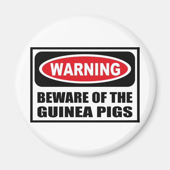 ATTENTION À LA GUINÉE PIGS Magnet (Devant)