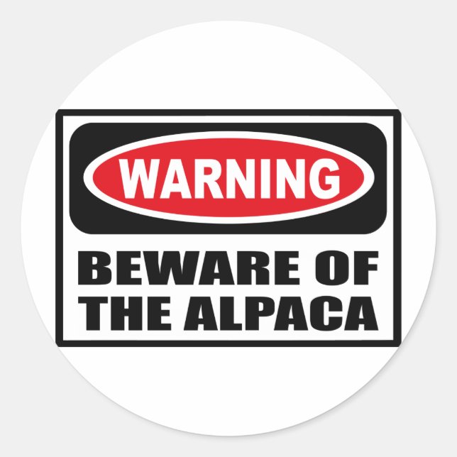 ATTENTION AU Sticker ALPACA (Devant)
