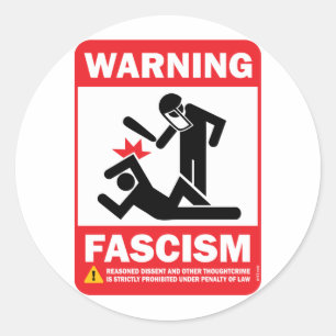 Attention! Autocollant de facisme
