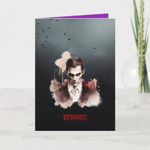 "Attention !" Carte de vœux pliées