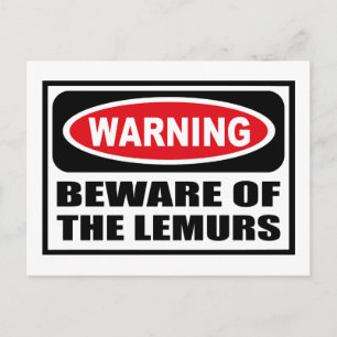 ATTENTION DE LA Carte postale LEMURS