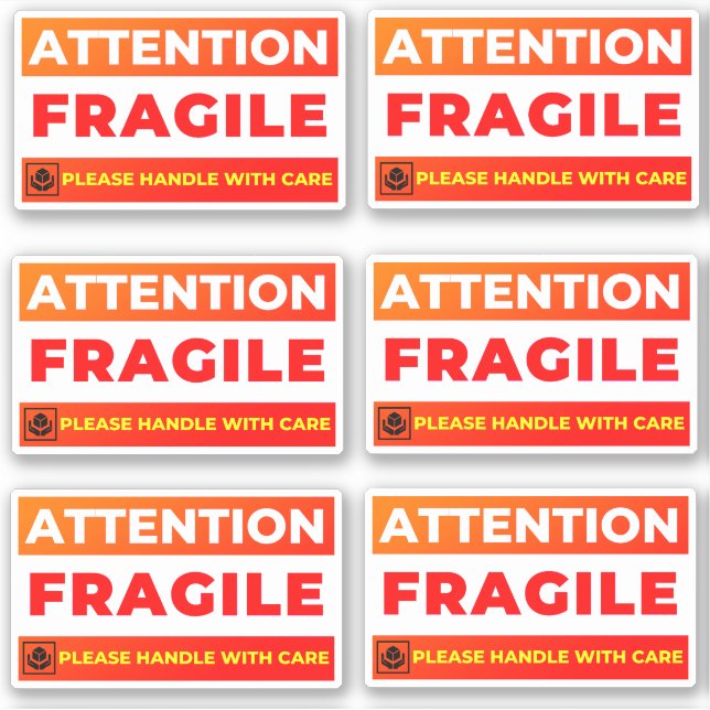 Attention Fragile Shipping Stickers (Vinyl Labels) (Devant)