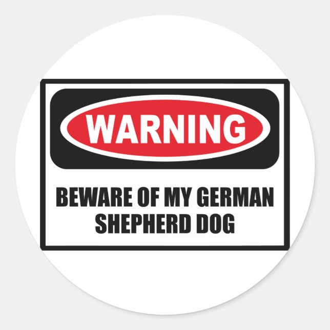 ATTENTION MÉFIEZ DE MON Sticker CHIEN ALLEMAND SHE (Devant)