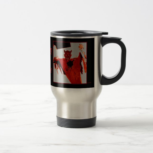 'Attention ! ' Mug café de voyage (Droit)