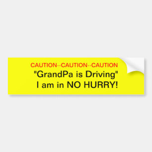 Attention Sticker de pare-chocs GrandPa