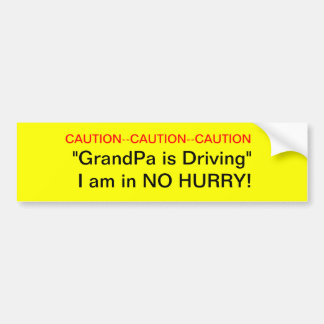 Attention Sticker de pare-chocs GrandPa
