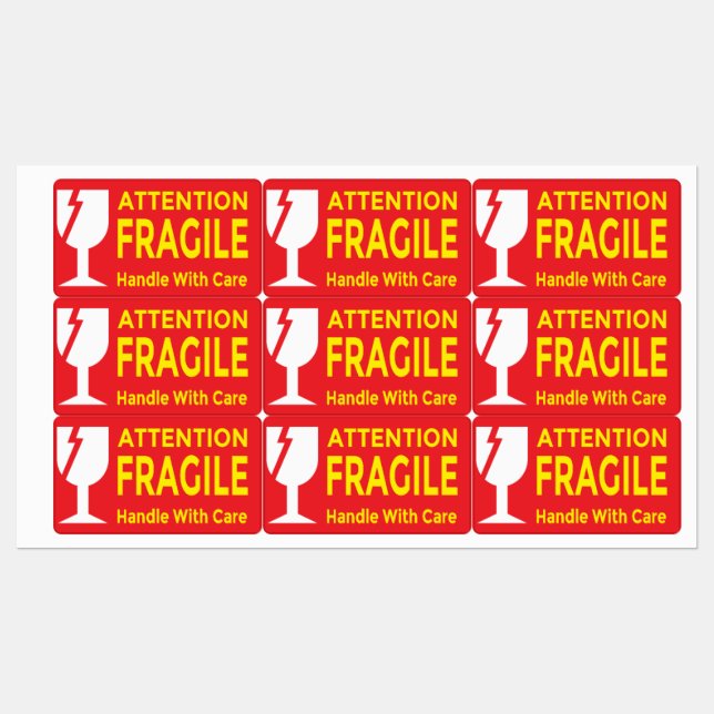 Attention Stickers Fragile - Handle Avec navire de (Feuille)