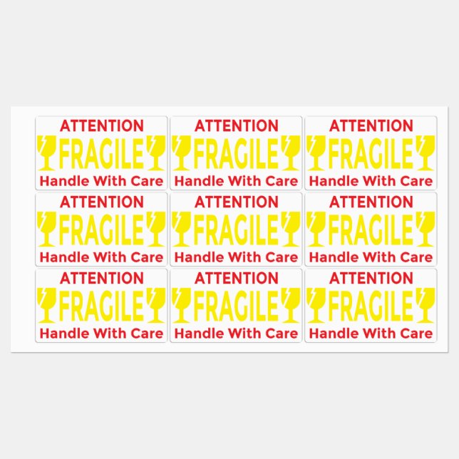 Attention Stickers Fragile - Handle Avec navire de (Feuille)