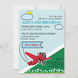 Atterrissage d'avion - invitation anniversaire de