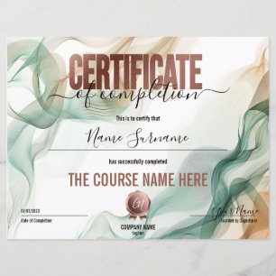 Attestation de réussite de certificat moderne 