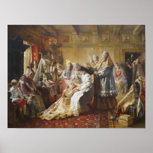 Attire de la mariée russe par Makovsky - Poster (Devant)