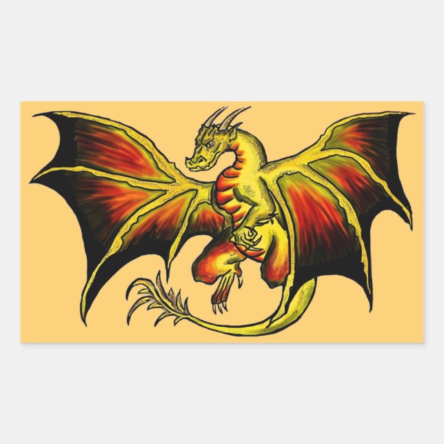 Attitude artistique dragon coloré autocollants ima (Devant)