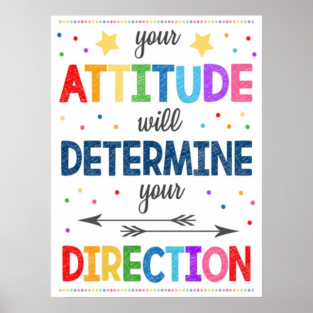 Attitude positive Poster de classe Arc-en-ciel (Devant)