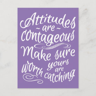 ATTITUDES carte postale de motivation couleur pers