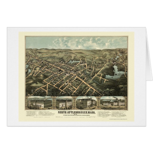 Attleboro du nord, carte panoramique de mA - 1878 (Devant horizontal)