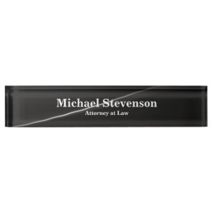 Attorney at Law Grey Élégante plaque de bureau mod