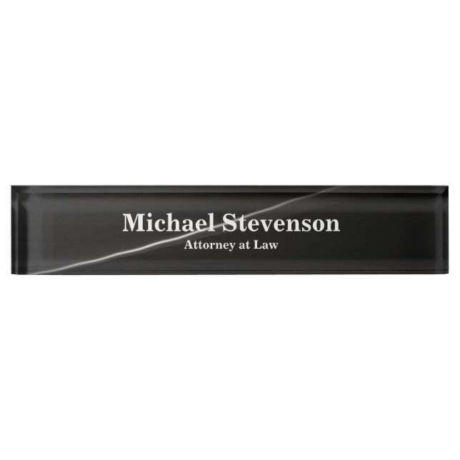 Attorney at Law Grey Élégante plaque de bureau mod (Devant)