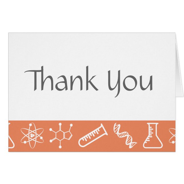 Attractive Forces in Coral Thank You Card (Devant Horizontal)