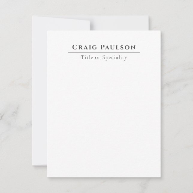 Attractive Professional Plain Minimalist Card (Devant)