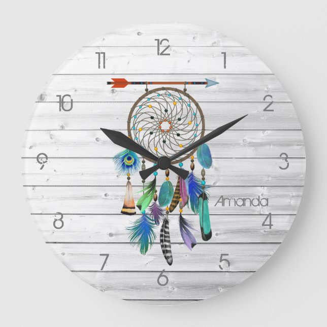 Attrape-rêves amérindien Grande Horloge (Recto)