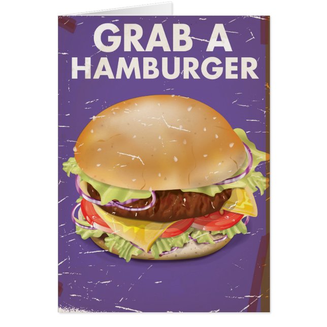 Attrape une affiche de nourriture vintage Hamburge (Devant)