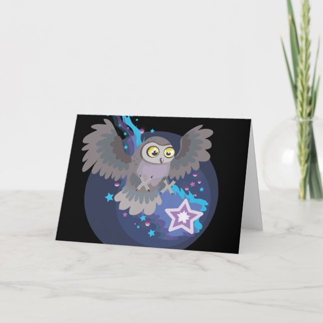 Attrape une étoile ! ~owl cartes de voeux (Devant)