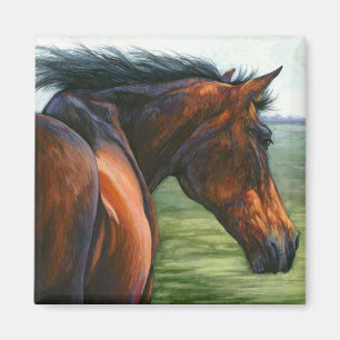 Attrapez le vent - aimant de cheval de baie