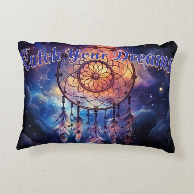 Attrapez vos rêves brossé Coussin d'accent (Dos)
